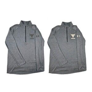 Mens Under Armour Project Rock Tech 1/2 Zip Medium Pitch Gary Reflective Logo